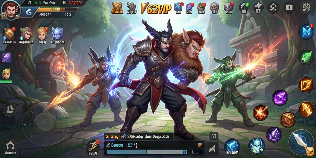 Tampilan gameplay seru dari 62VIP yang menunjukkan strategi SLG.