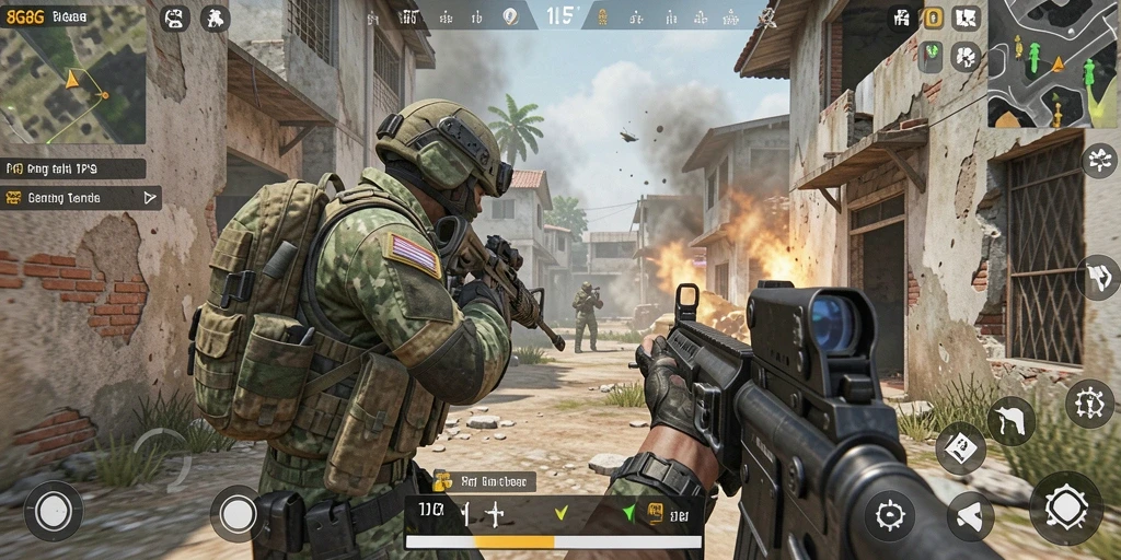 Screenshot menampilkan intensitas pertempuran dalam 8G8G.