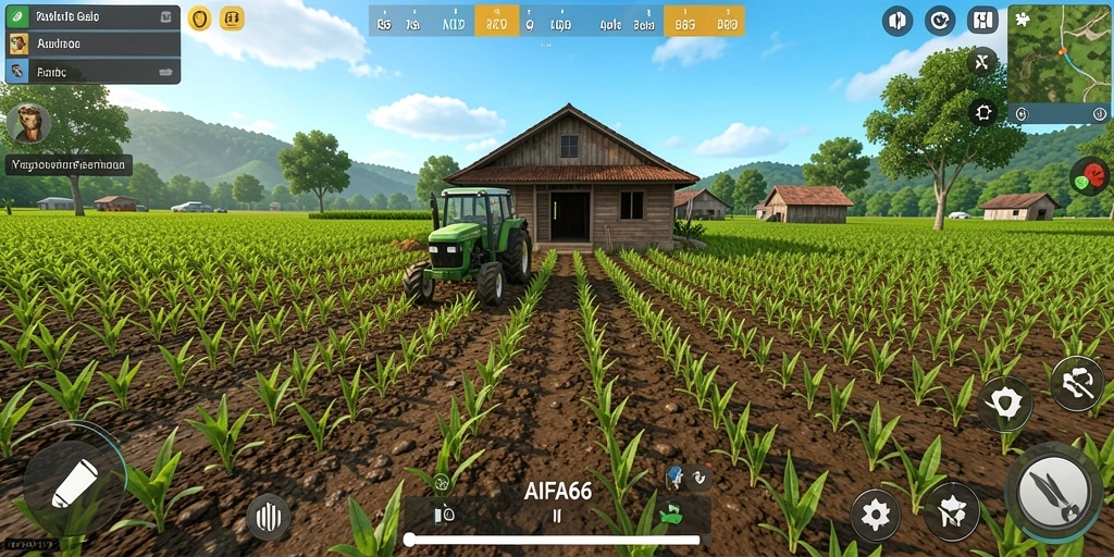 Screenshot AIFA66 menampilkan suasana kebun yang indah dan aktif
