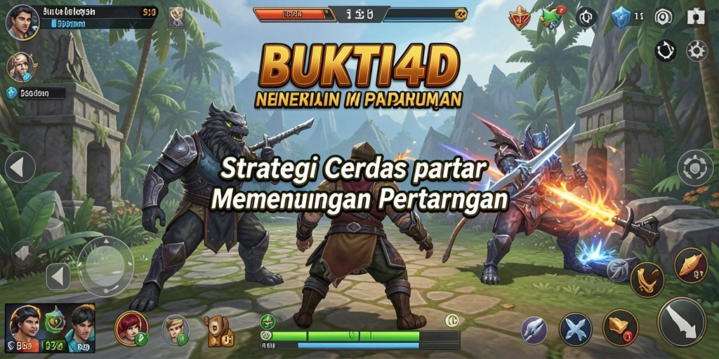 Tampilan gameplay menarik dari BUKTI4D yang menampilkan pertempuran strategis.