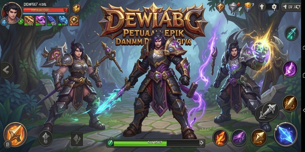 Tangkapan layar menunjukkan aksi epik dalam gameplay ARPG DEWI567.