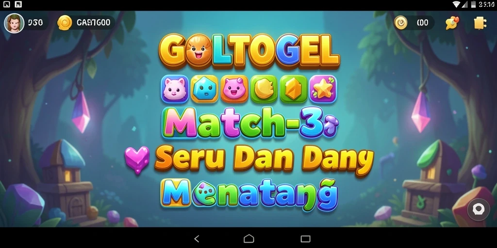 Tampilan gameplay GOLTOGEL dengan kombinasi warna yang cerah dan menarik.