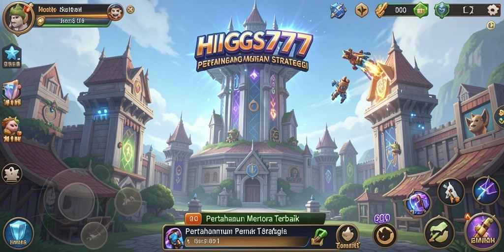 Tampilan gameplay menarik di HIGGS777 dengan strategi pertahanan menara.