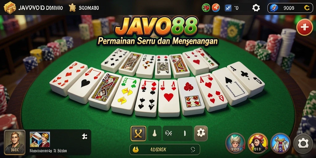 Gameplay seru domino di JAVO88 dengan teman-teman.