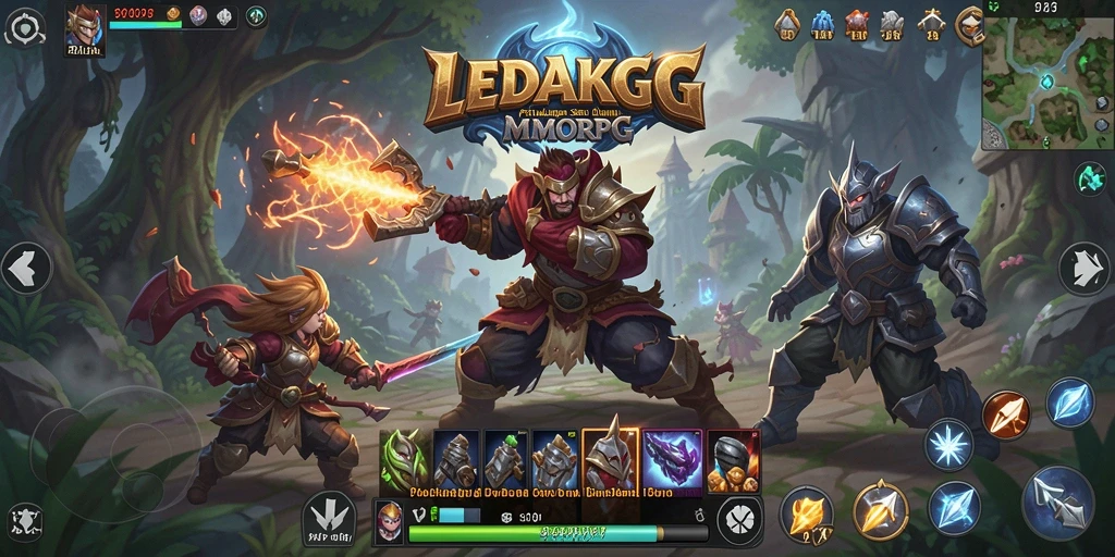Gameplay seru dalam dunia MMORPG LEDAKGG yang luas dan menakjubkan.