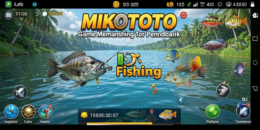 Tampilan gameplay MIKOTOTO dengan aksi menangkap ikan yang seru.