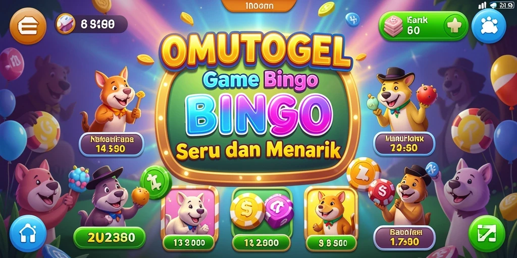 Tampilan gameplay seru dalam aplikasi Bingo OMUTOGEL.