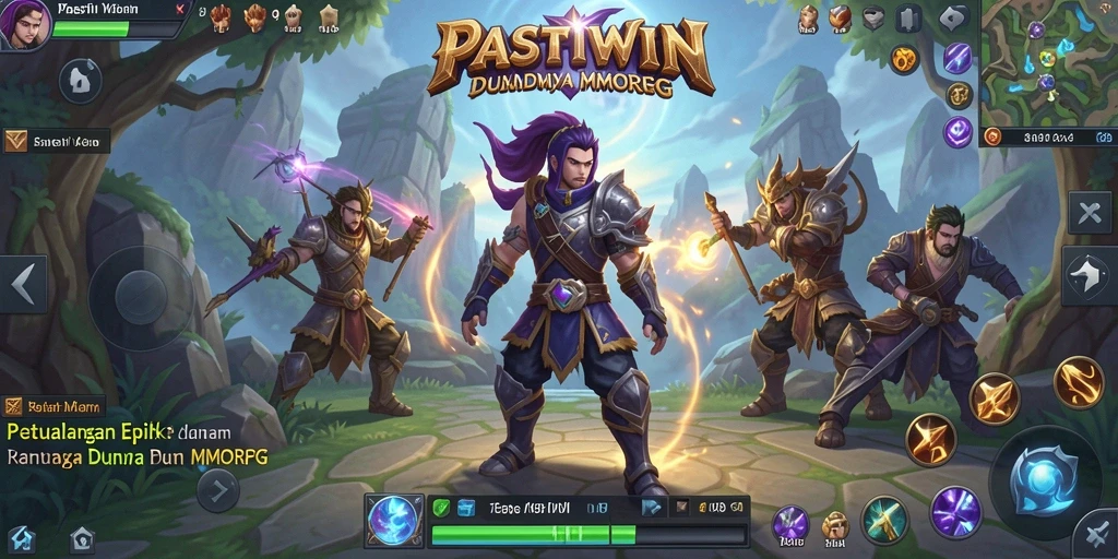 Screenshot utama PASTIWIN menampilkan gameplay seru di dunia MMORPG.