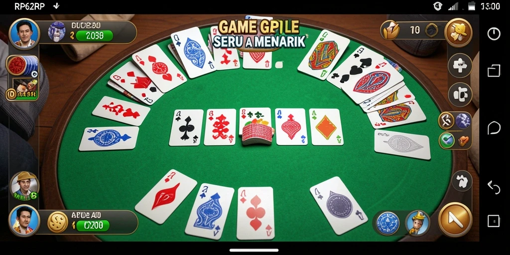 Tampilan gameplay seru dalam permainan Gaple RP62RP.