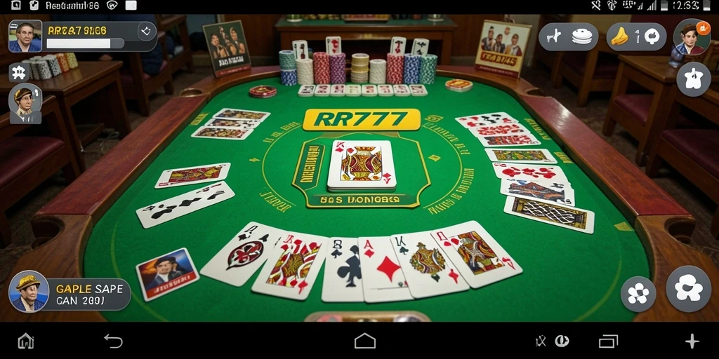 Tampilan gameplay seru dalam permainan Gaple RR777.