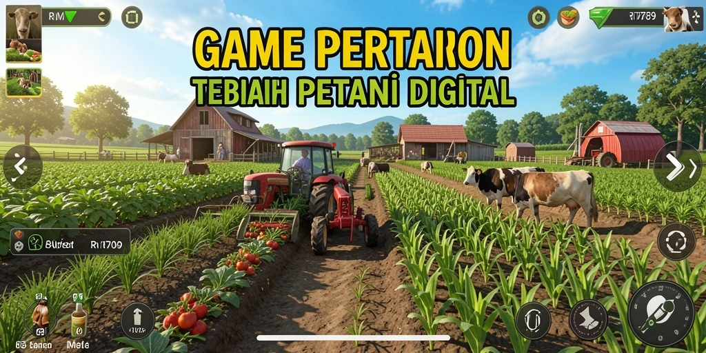 Screenshot utama RR789 menampilkan pemain yang sedang bertani dengan penuh semangat.