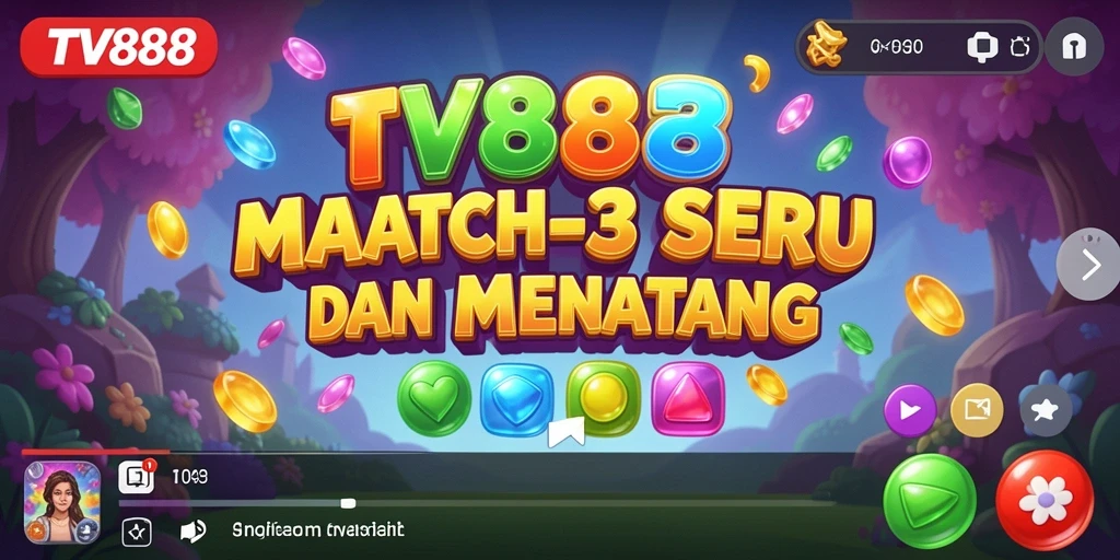Tangkapan layar menampilkan gameplay seru TV888 dalam genre Match-3.