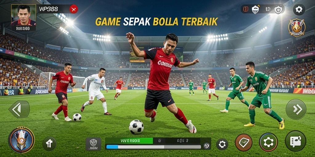 Tampilan gameplay WP888 yang seru dan mendebarkan dalam pertandingan sepak bola.