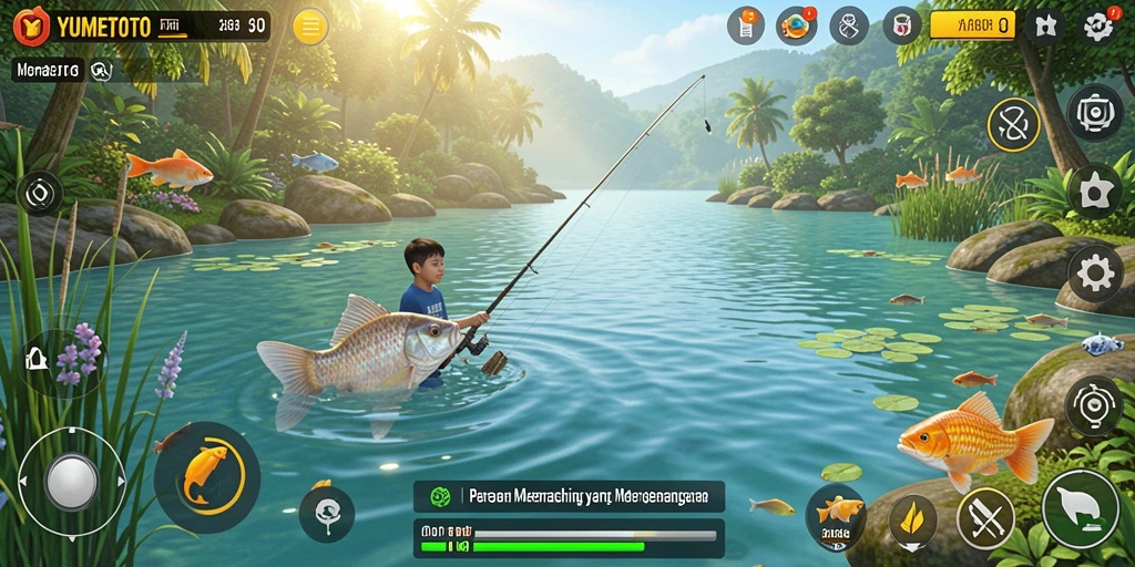 Tangkapan ikan besar di gameplay YUMETOTO yang seru.
